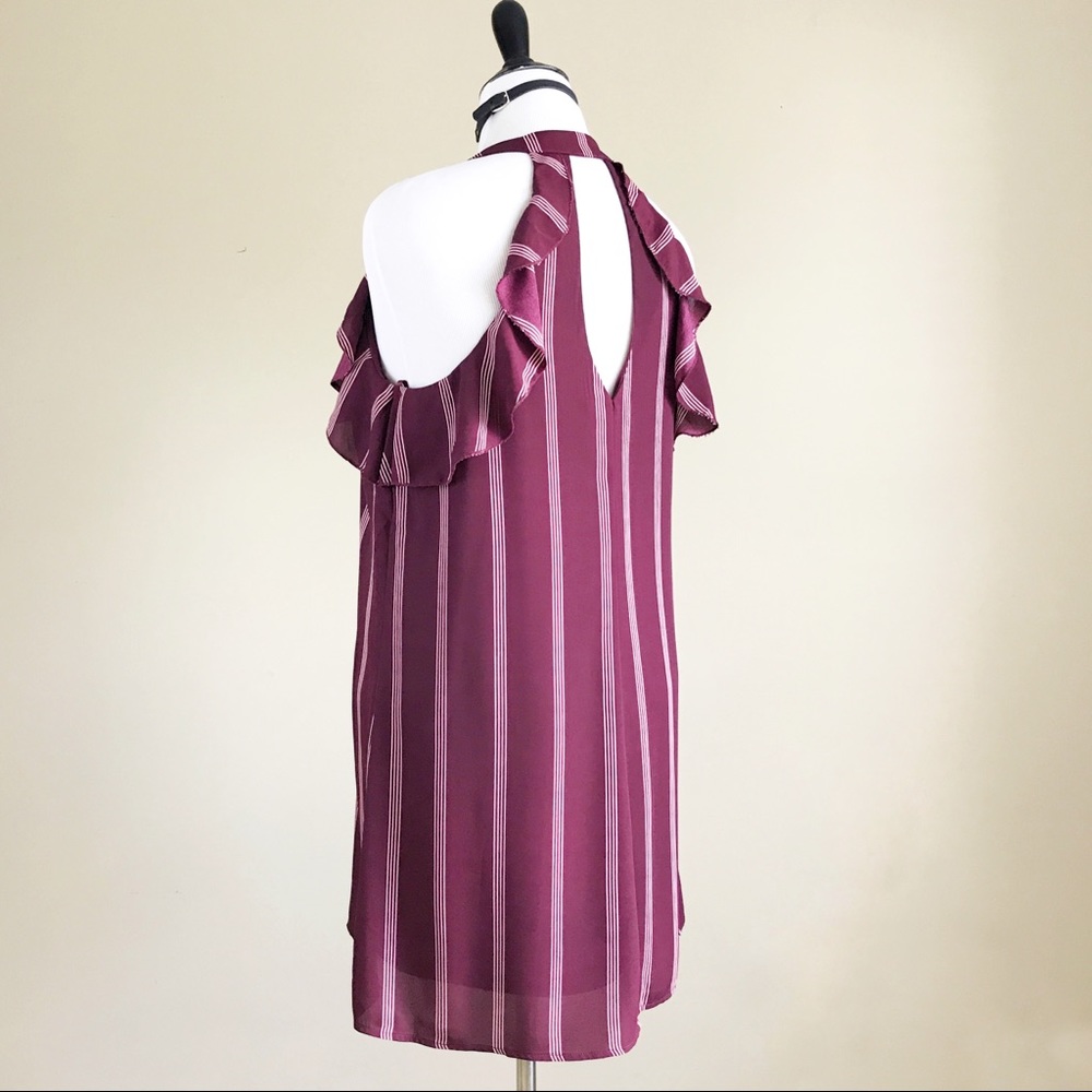 City Triangles Halter Stripe Ruffle Dress - Picture 5 of 8